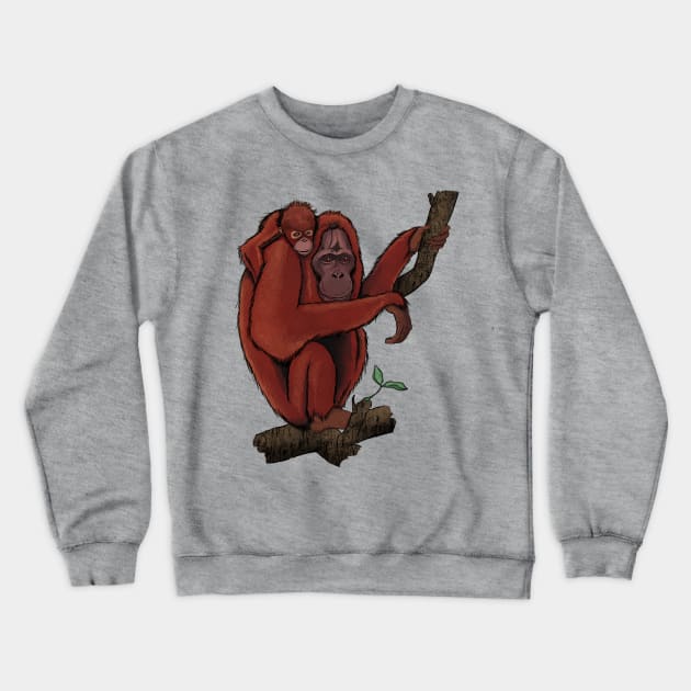 Orangutan Crewneck Sweatshirt by randomxawesome